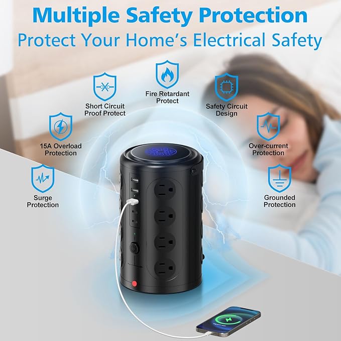 Power Strip Tower Surge Protector - Image 4