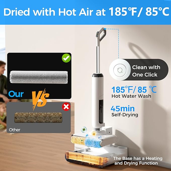 HABIUBIU Wet Dry Vacuum Cleaner, 180° Lay-Flat Cordless Vacuum Mop Combo - Image 9