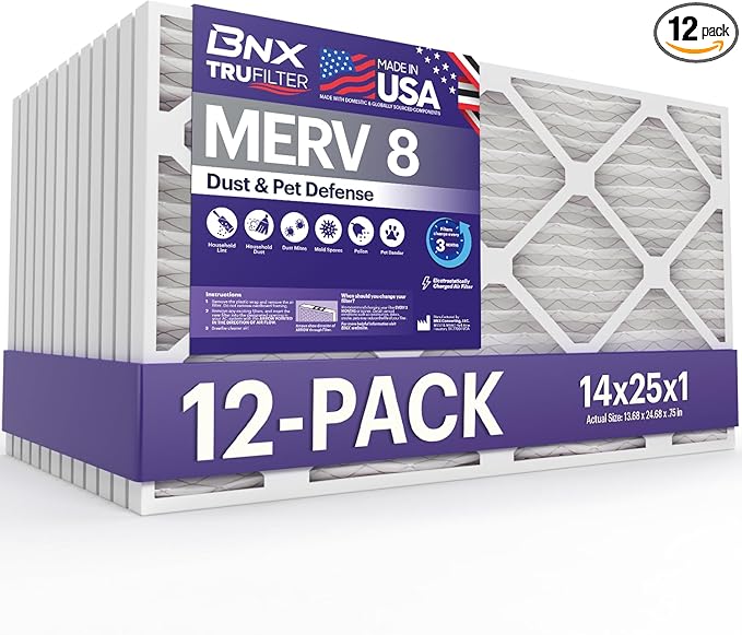 BNX TruFilter 14x25x1 Air Filter MERV 8 by BNX