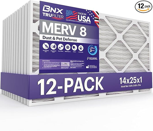 BNX TruFilter 14x25x1 Air Filter MERV 8 by BNX