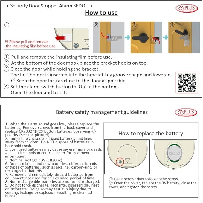 CGPLUS Security Door Stopper Alarm SEDOLI 100DB Siren - Image 9