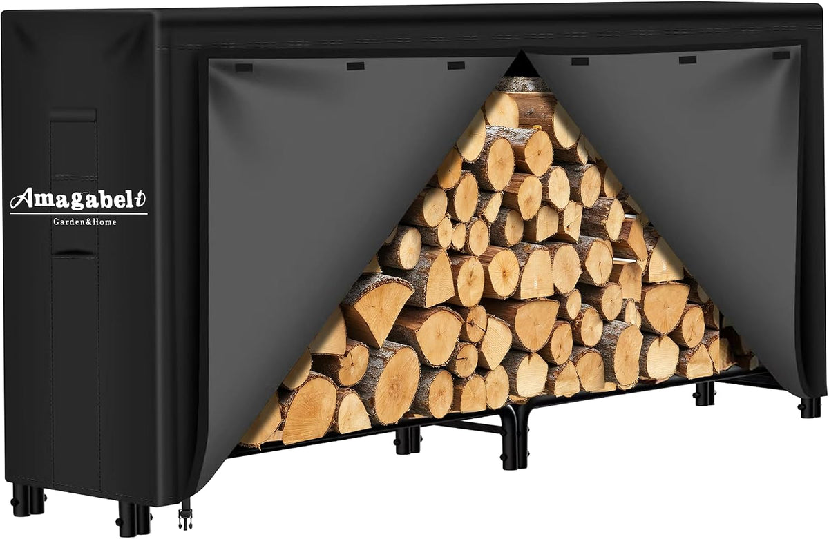 amagabeli garden & home 8ft firewood cover waterproof, main product view