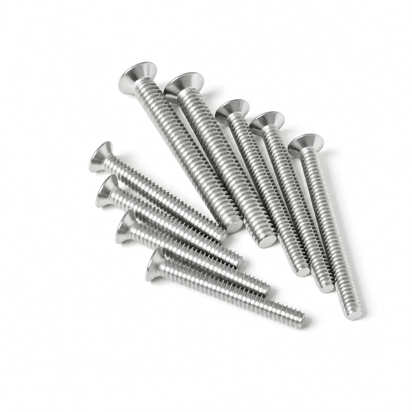 M5 x 25mm (30 Pack) Flat Head Socket Cap Screws Countersunk Allen Bolts, 304 Stainless Steel 18-8, Fully Machine Thread, Bright Finish