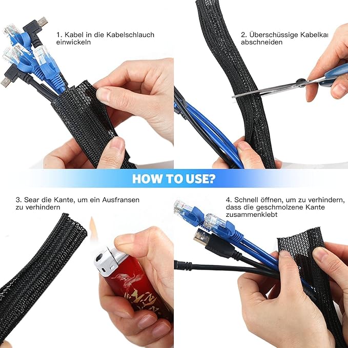 AGPTEK Cable Sleeve Cover, 6.6ft - Image 7