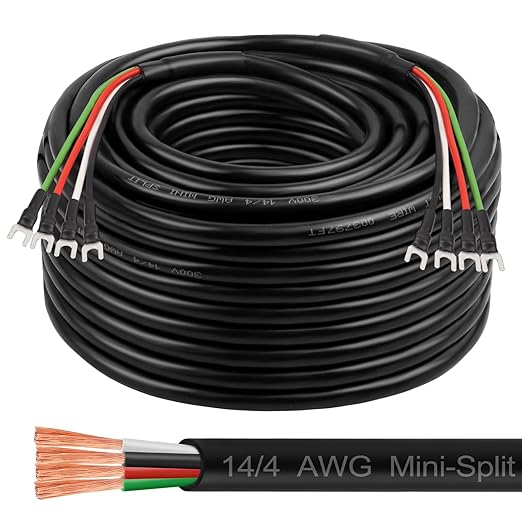 MOOKEERF 14/4 AWG Mini-Split Cable - 150FT 14 AWG 4 Conductor Control Cable by MOOKEERF