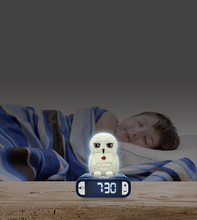 LEXiBOOK, Hedwig Nightlight Alarm Clock, Sounds and Melodies, Backlit LCD Screen - Image 4