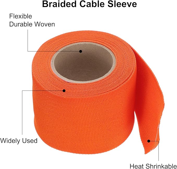 MECCANIXITY Braided Cable Sleeves Heat Shrinkable Fabric Sleeving, Network - Image 4