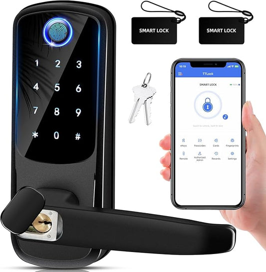Smart Door Lock with Handle, Keyless Entry Digital Lock by MSR+X6