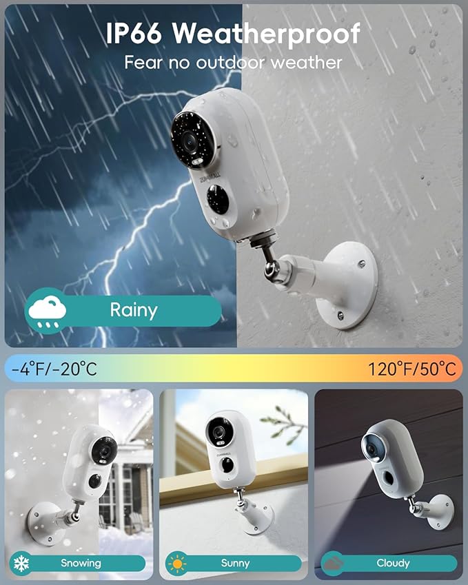 ZUMIMALL Security Cameras Wireless Outdoor, 4 Packs, 2K Cameras - Image 4