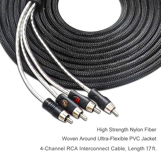RECOIL P417 Premium 100% Oxygen Free Copper 17ft 4-Channel RCA Audio - Image 3