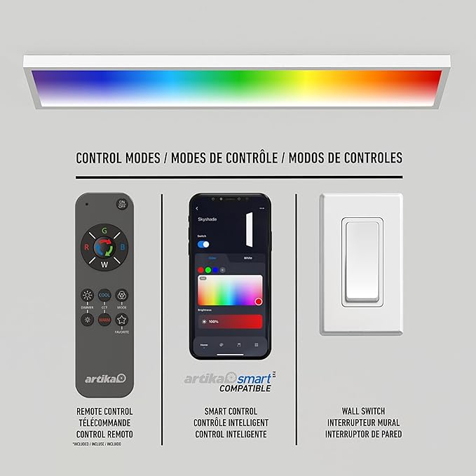 artika Skyshade 30″ LED Flat Panel Ceiling Light – 4, 000 Lumens, RGB + Tunable - Image 2