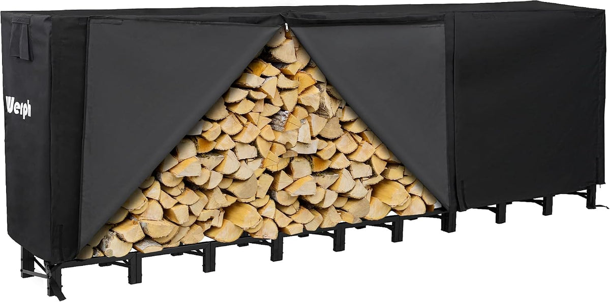 werph 12ft firewood rack outdoor, heavy duty firewood, main product view