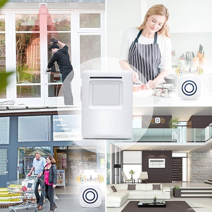 Wireless Driveway Alarm Door Chimes, Business Smart Infrared Visitor Doorbell - Image 5