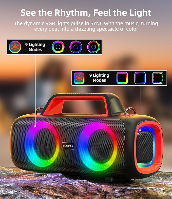 Portable Bluetooth Speaker Wireless, 140W Peak Loud Sound - Image 4