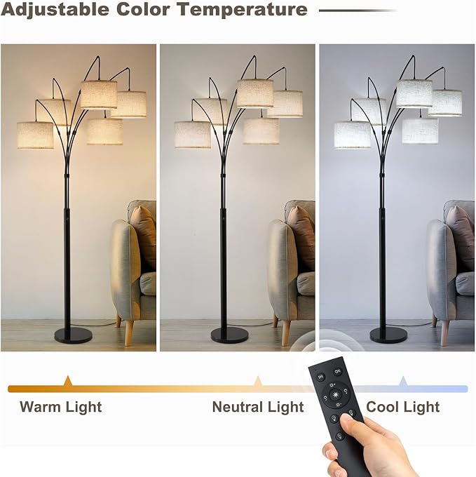 Fansdrick Floor Lamps for Living Room, 4000LM Super Bright Arc Floor Lamp - Image 5