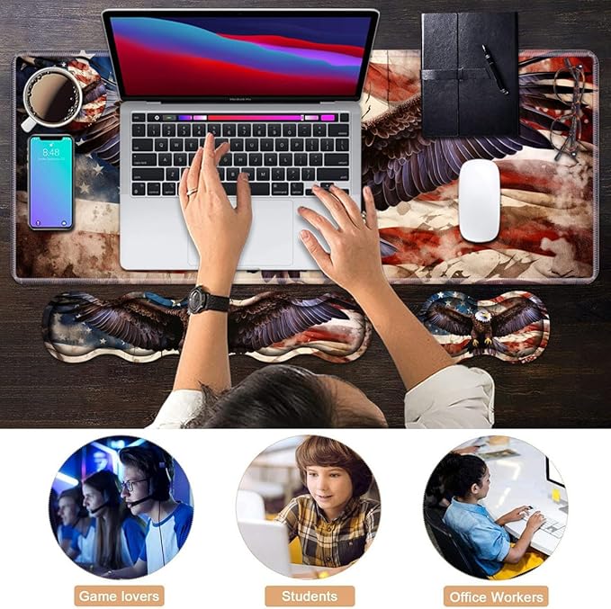 Ergonomic Keyboard Wrist Rest & Mouse Pad Wrist Rest Set, Large XXL Gaming Desk - Image 7