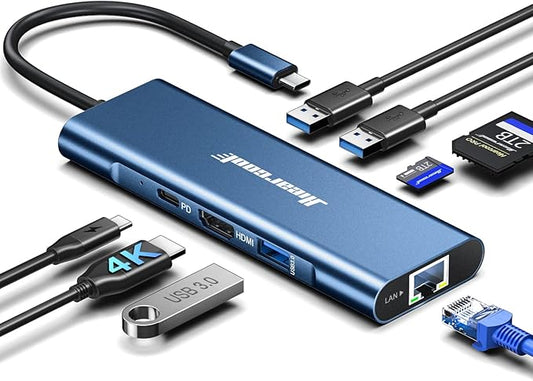 Hiearcool USB C Hub, 8in1 USB-C to 4K 60Hz HDMI Docking Station, USBC Ethernet by Hiearcool