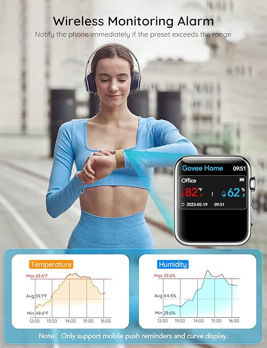 Govee WiFi Thermometer Hygrometer H5103, Indoor Bluetooth Temperature Humidity - Image 5