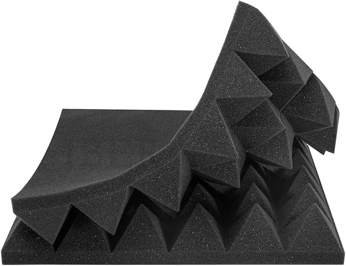 JBER Acoustic Sound Foam Panels, 24 Pack 2" X 12" X 12" Red and Black - Image 6