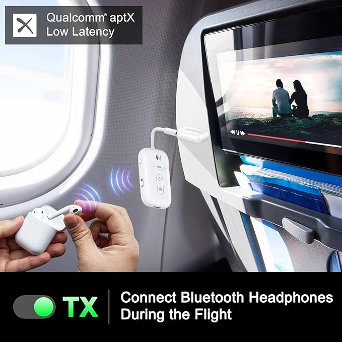 Premium Airplane Bluetooth 5.4 Transmitter Adapter, - Image 3