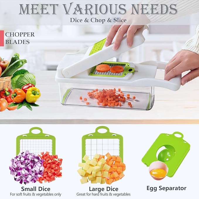 Dewpeton Pro-Series 16-in-1 Mandoline Slicer & Spiralizer, Veggie Chopper - Image 2