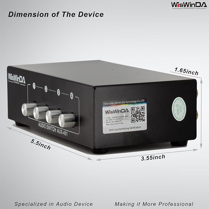 4-in 1-Out RCA 3.5mm AuxAudio Switch Box Audio Converter 4 Channels 1-in 4-Out - Image 6
