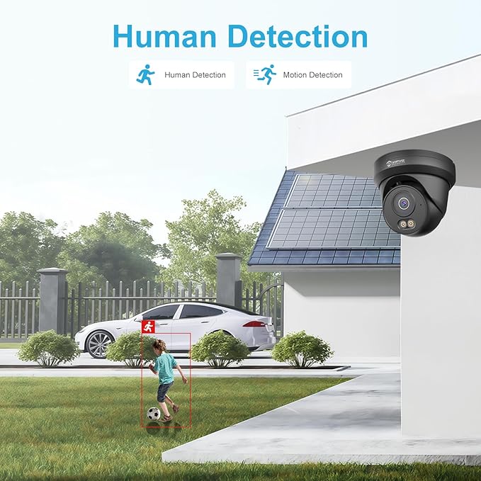 Anpviz 4MP PoE Camera Black, Full Metal Turret Security IP Camera Outdoor Indoor - Image 2
