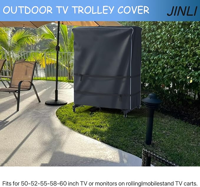 JINLI 55-60 inch outdoor TV trolley cover, courtyard TV cover, Oxford fabric - Image 5