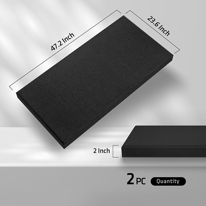 UMIACOUSTICS 2 PCS Acoustic Panel, 47.2" x 23.6" x 2" Fiberglass Sound Proof - Image 2