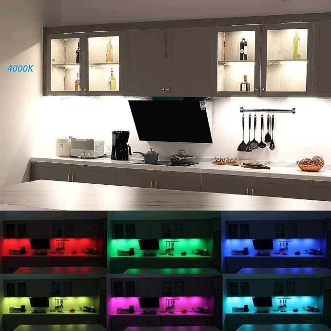 Kitchen Under Cabinet LED Light. RGBW. Color Change & Super Bright Cool White - Image 2