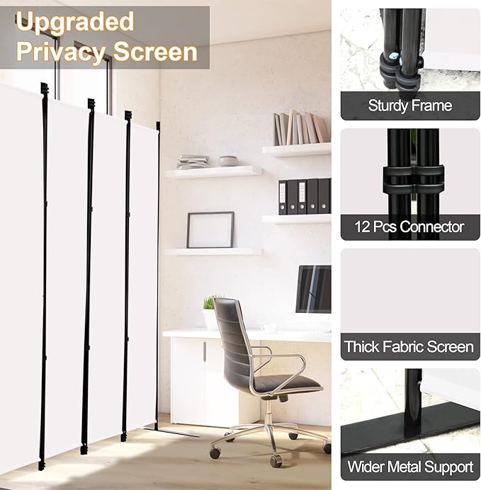 MAYOLIAH 4 Panel Room Divider Screen 6Ft Tall Foldable Privacy Dividers Indoor - Image 3