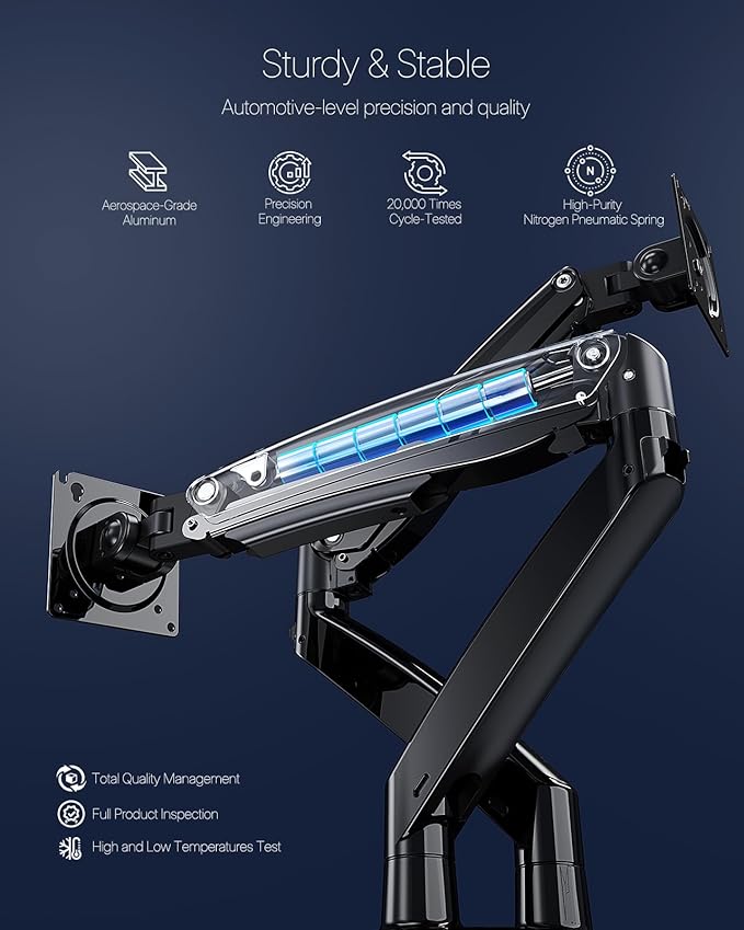 HUANUO Dual Monitor Stand for 13 to 35 inch, Premium Dual Monitor Mount - Image 6