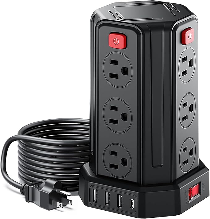 Power Strip Surge Protector, 6.5 Ft Extension Cord by SMALLRT