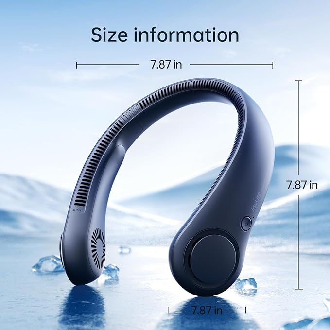 JISULIFE Portable Neck Fan, Hands Free Bladeless Fan, 5 Speeds, 4000 mAh - Image 5