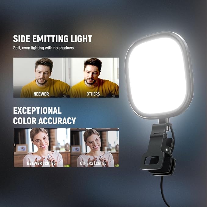 NEEWER Basics 5" 10W LED Streaming Light, Bi Color Edge Lit Clip on Full Screen - Image 3
