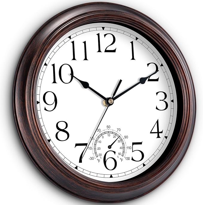 KECYET 12 Inch Outdoor Wall Clock - Image 2
