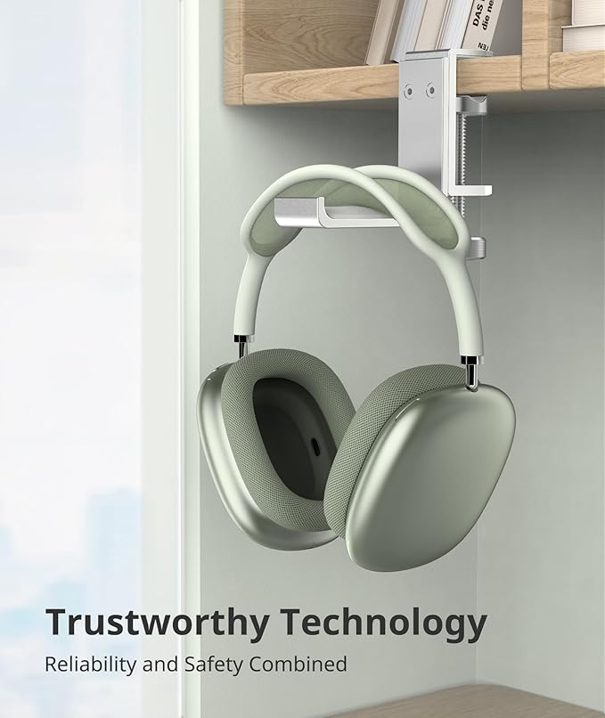 Headphone Stand for Desk – Aluminum Under Desk Headset Stand - Image 2