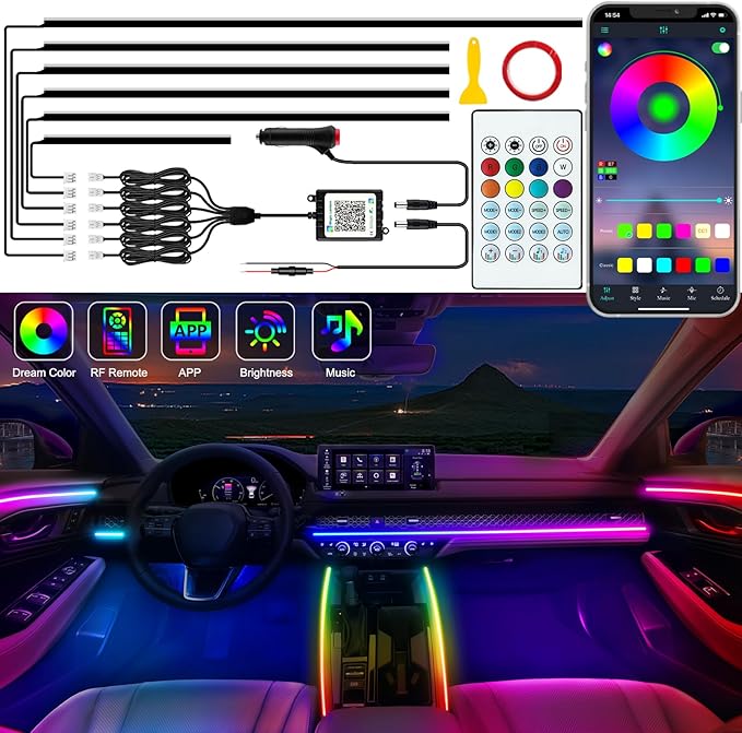 Jushope Interior Car LED Strip Lights, Acrylic LED Lights by Jushope