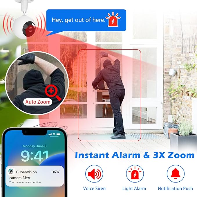 GUOANVISION 5G Cameras for Home Security, 3MP Outdoor Indoor Security Camera - Image 2