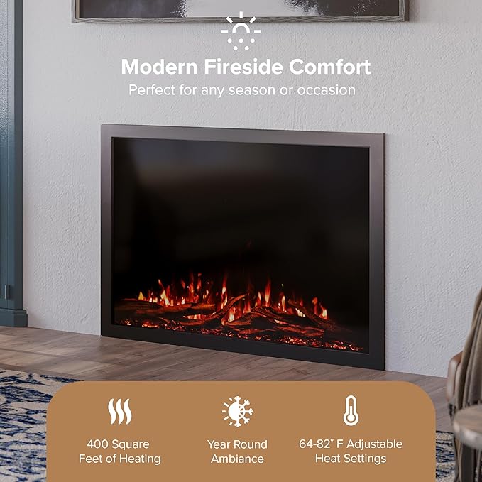 Modern Ember Highmark Traditional 44 Inch Built-in Smart Electric Fireplace - Image 5