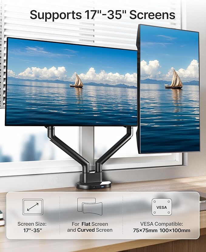 monTEK Dual Monitor Stand Mount - Image 2