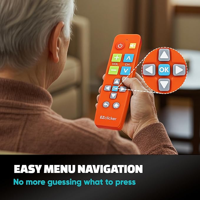 EZclicker Big Button Universal TV Remote Simple Easy to Use, Works - Image 8