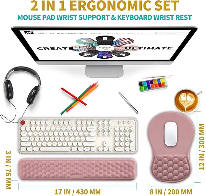 Hokafenle 2 in 1 Ergonomic Mouse Pad Wrist Support & Wrist Rest - Image 2