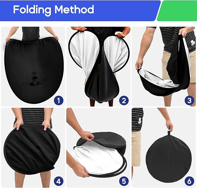 Portable Black White Screen Chair, 57 in Screen Backdrop - Image 5
