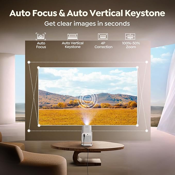 Smart-Projector-4K with WiFi 6 and Bluetooth5.2, Native 1080P Mini Portable - Image 5