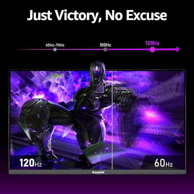 Gawfolk Gaming Monitor 27 inch QHD IPS, PC Screen 120Hz 2K, Ultra-Thin Zero - Image 5