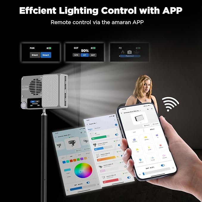 Amaran Ace 25c Pocket RGBWW LED Light, Boost Mode Up to 32W, Full-Color Mini - Image 4