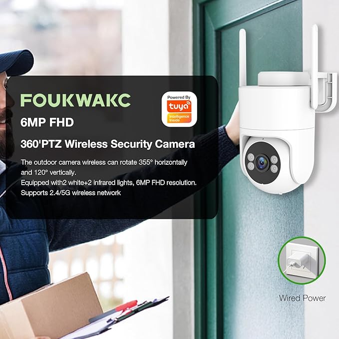 6MP TUYA Security Camera Outdoor, 2.4G/5G WiFi Cameras - Image 2