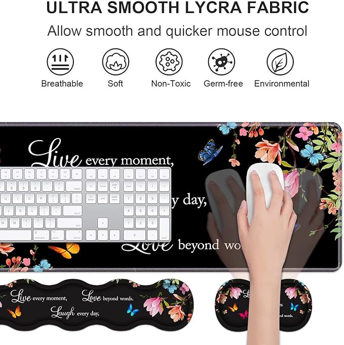 Ergonomic Keyboard Wrist Rest & Mouse Pad Wrist Rest Set, Large XXL Gaming Desk - Image 3