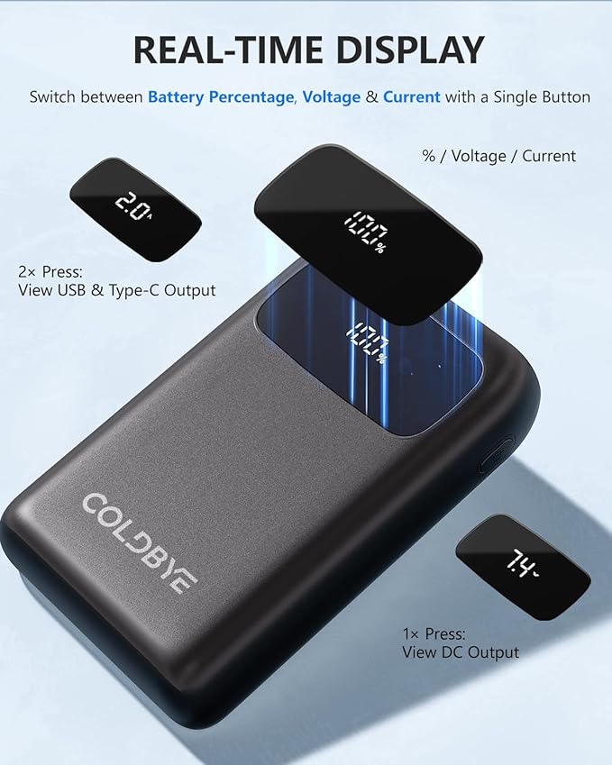 ColdBye Heated Vest Battery Pack . 5 , Type-C and USB - Image 2